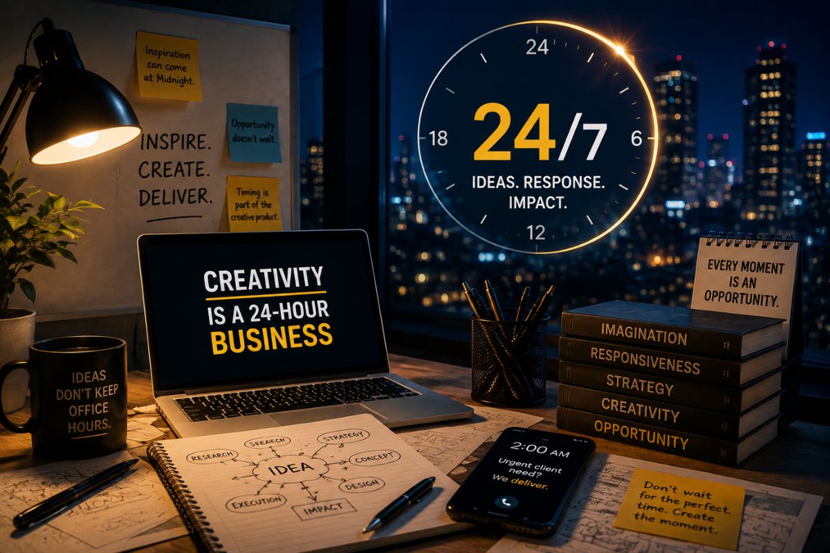 Creativity is a 24-hour business